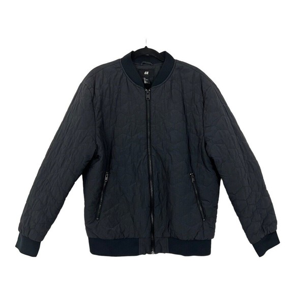 H&M Jackets & Coats Hm Mens Size L Black Quilted Bomber Jacket